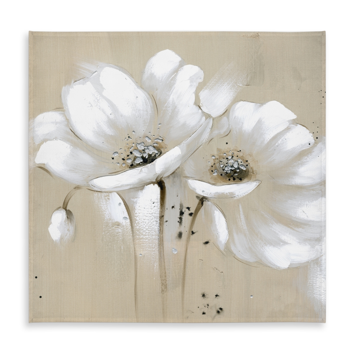 Picture of Begin Home Decor C1TC5858GBG7F0 58 x 58 in. Contemporary Botanical Tablecloth - White Abstract Wild Flowers