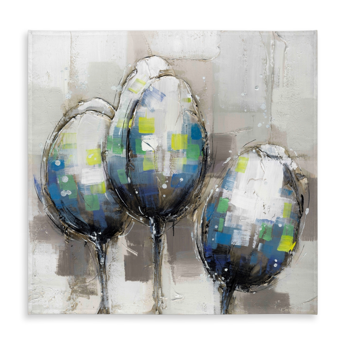 Picture of Begin Home Decor C1TC5858T0AENG 58 x 58 in. Three Abstract Tulips Tablecloth - Indoor & Outdoor Home Decor