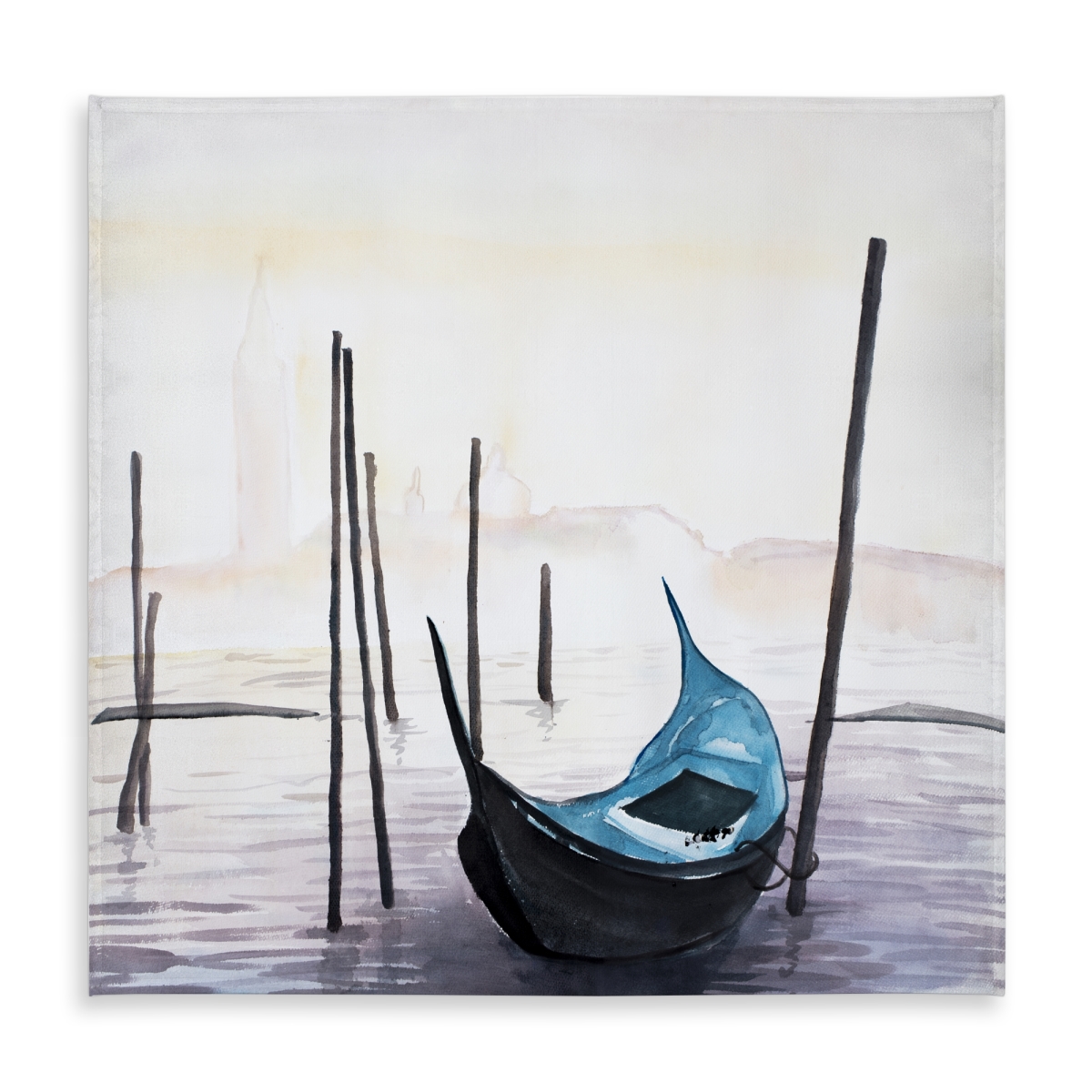 Picture of Begin Home Decor C1TC5858IGYIT8 58 x 58 in. Gondola in Venice Tablecloth - Coastal Boat Marine Decor
