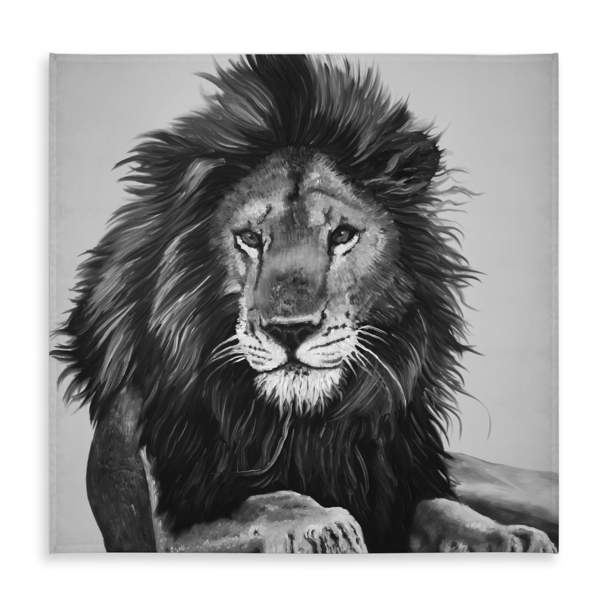 Picture of Begin Home Decor C1TC5858SQNP8Y 58 x 58 in. Lion King Bedroom Tablecloth - Monochrome Feline Home Decor