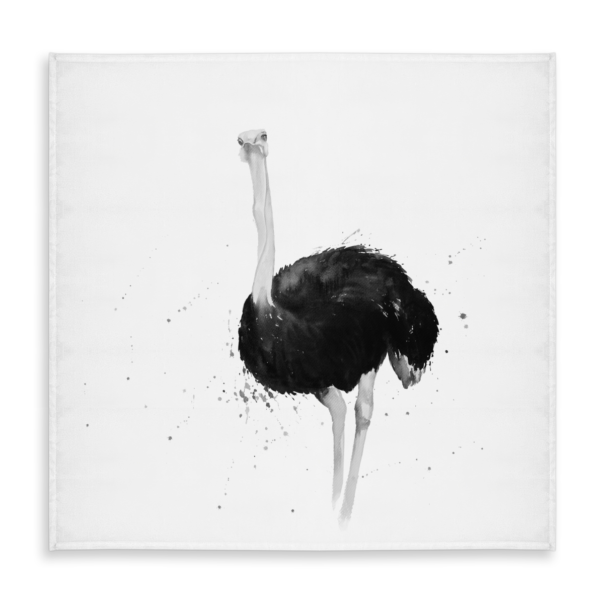 Picture of Begin Home Decor C1TC5858F49WG9 58 x 58 in. Gray Bird Tablecloth - Ostrich in Watercolor - Home Decor
