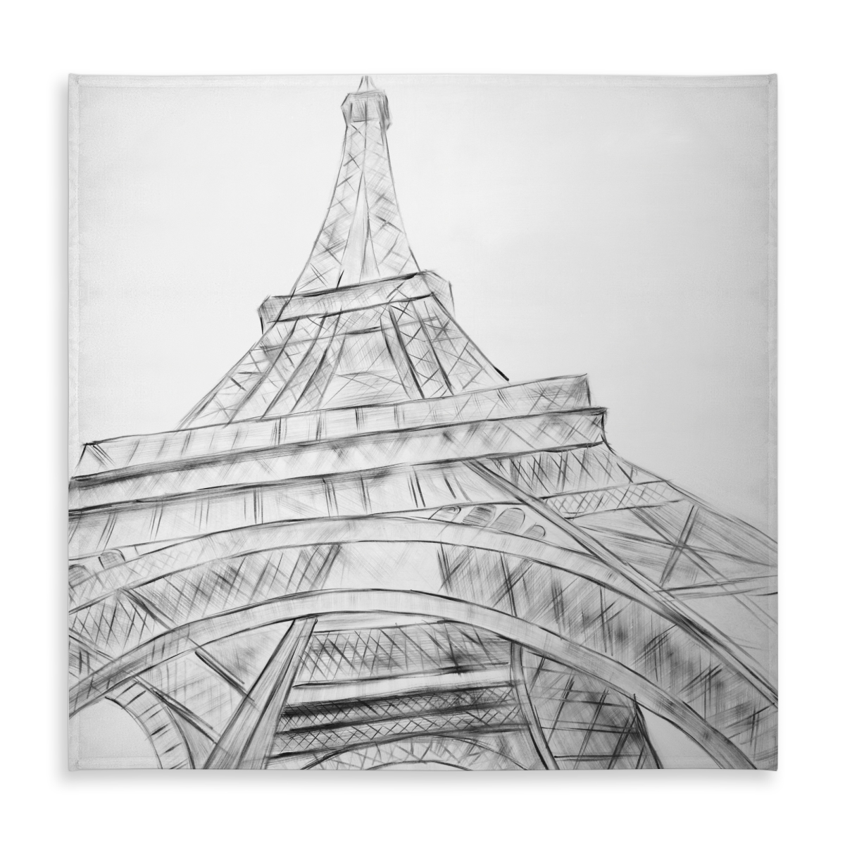 Picture of Begin Home Decor C1TC5858WG4ZC1 58 x 58 in. Eiffel Tower Sketch Tablecloth - Versatile Indoor & Outdoor Decor