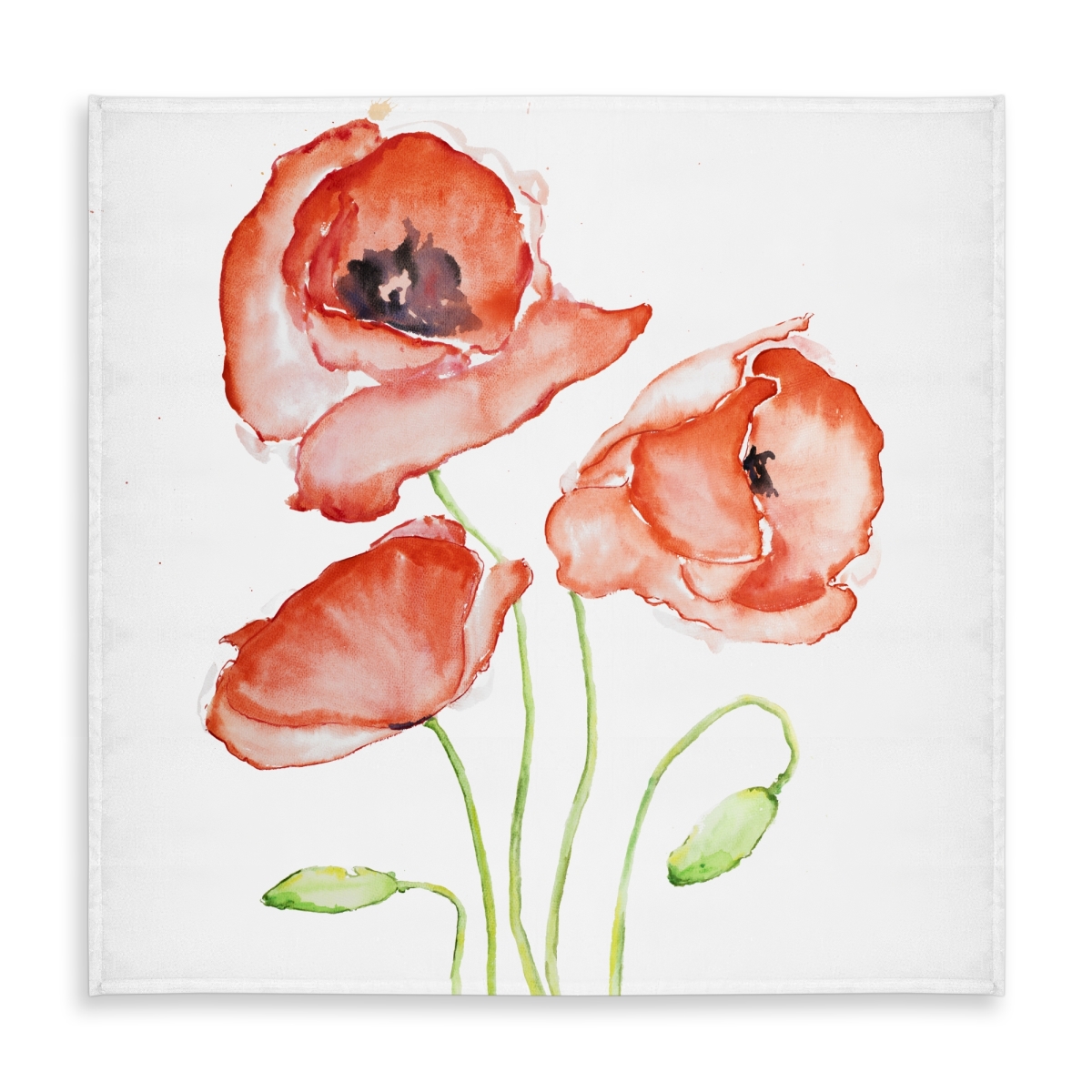Picture of Begin Home Decor C1TC5858LDQ399 58 x 58 in. Watercolor Poppies Botanical Tablecloth - Indoor & Outdoor Decor
