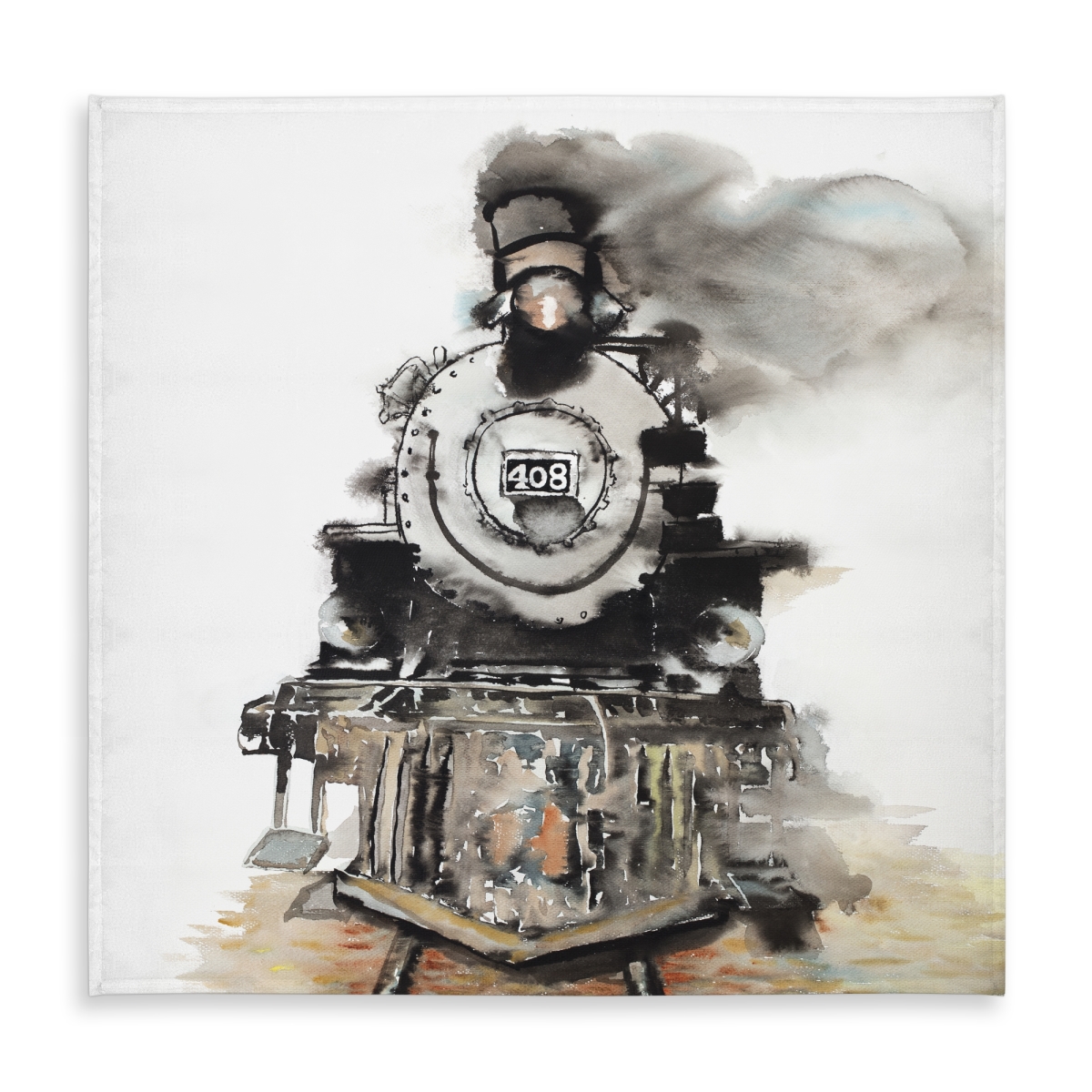 Picture of Begin Home Decor C1TC58583U3G27 58 x 58 in. Vintage Train Sepia Gray Tablecloth - Indoor & Outdoor Decor