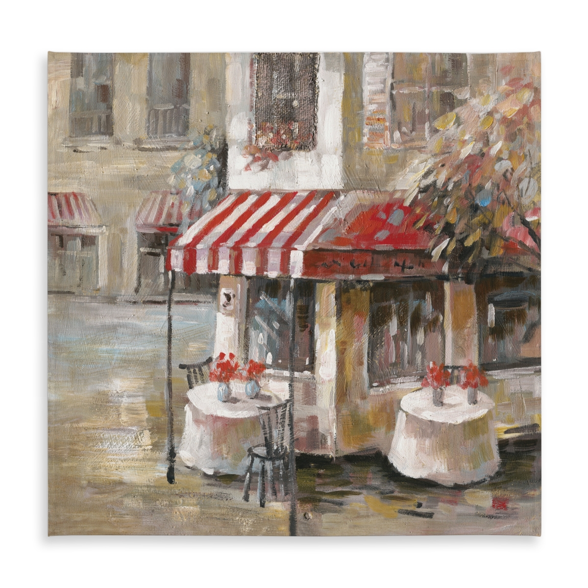 Picture of Begin Home Decor C1TC58587K0119 58 x 58 in. Sunny Restaurant Terrace Red Tablecloth - Indoor & Outdoor Decor