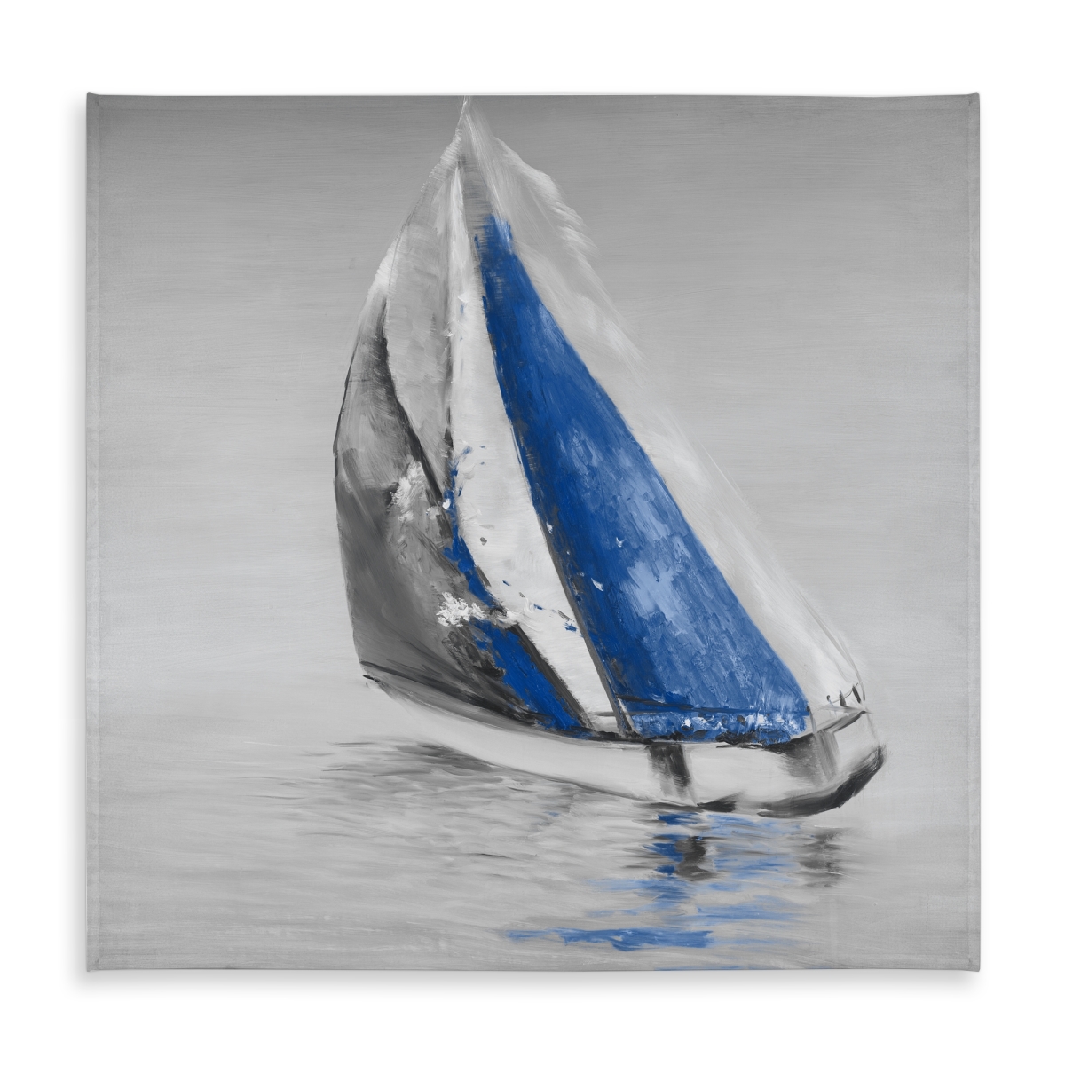 Picture of Begin Home Decor C1TC5858LC3PG1 58 x 58 in. Gray & Blue Boat Sailing Tablecloth - Indoor Outdoor Decor