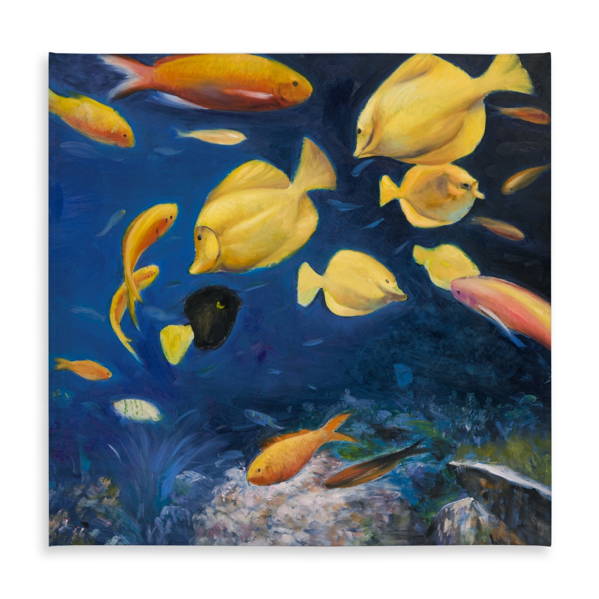 Picture of Begin Home Decor C1TC5858AWPW72 58 x 58 in. Bedroom Animals Tablecloth - Fish Under the Sea - Blue Decor