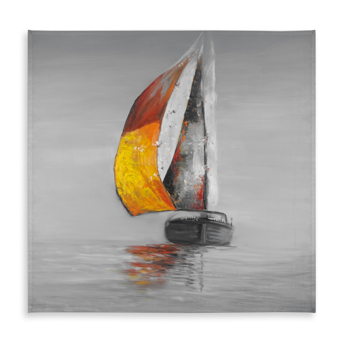 Picture of Begin Home Decor C1TC58584CRG7S 58 x 58 in. White Coastal Tablecloth - Sail Design for Indoor & Outdoor Decor