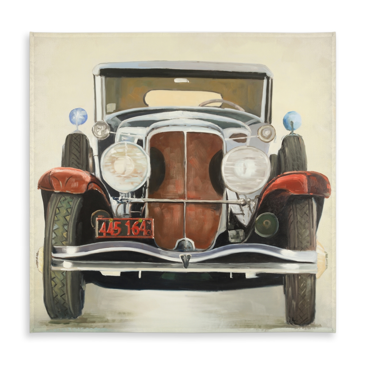 Picture of Begin Home Decor C1TC5858Y9OFUY 58 x 58 in. Vintage Luxury Car Tablecloth - Indoor & Outdoor Decor