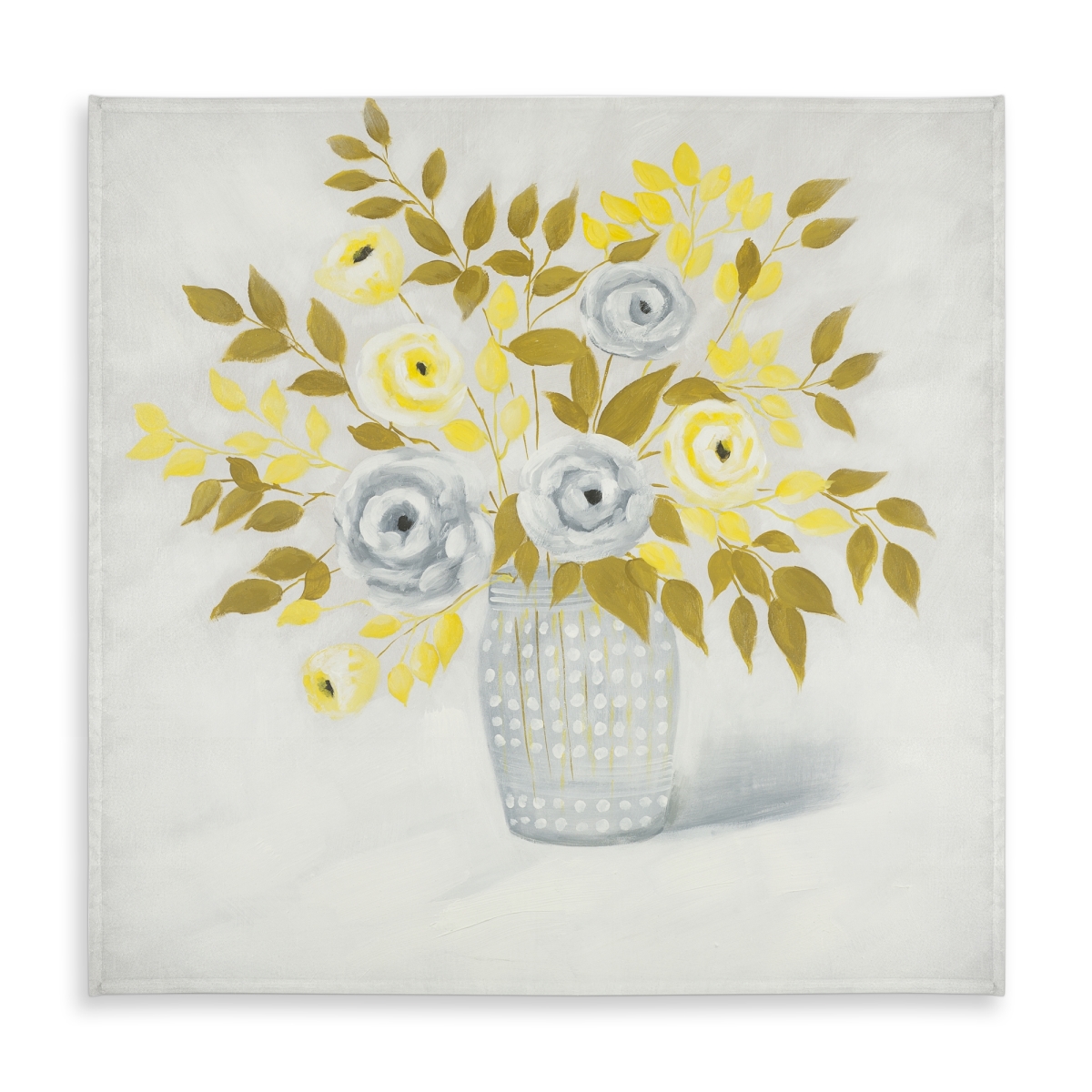Picture of Begin Home Decor C1TC5858A0DMTG 58 x 58 in. Botanical Gray Tablecloth - Blue & Yellow Floral Home Decor