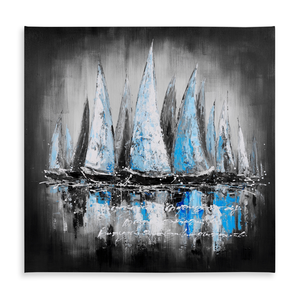 Picture of Begin Home Decor C1TC5858WJJALA 58 x 58 in. Blue Sailboats Tablecloth - Indoor & Outdoor Home Decor