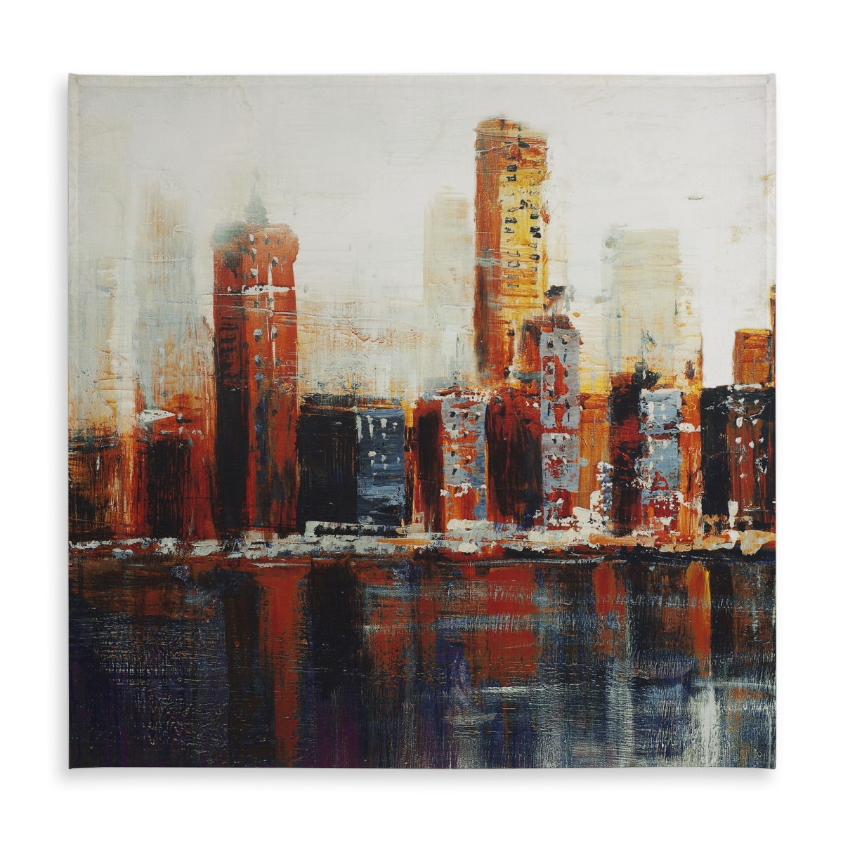 Picture of Begin Home Decor C1TC5858THDDDH 58 x 58 in. Abstract Red Cityscape Tablecloth - Indoor & Outdoor Home Decor
