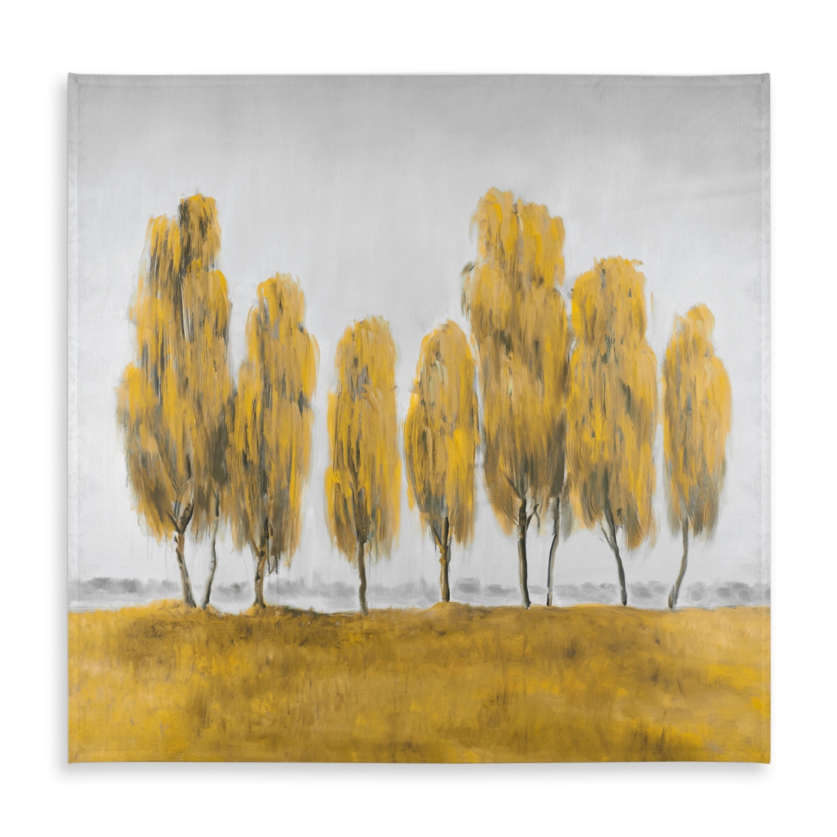 Picture of Begin Home Decor C1TC5858FSN1SS 58 x 58 in. Seven Abstract Yellow Trees Tablecloth - Indoor & Outdoor Decor