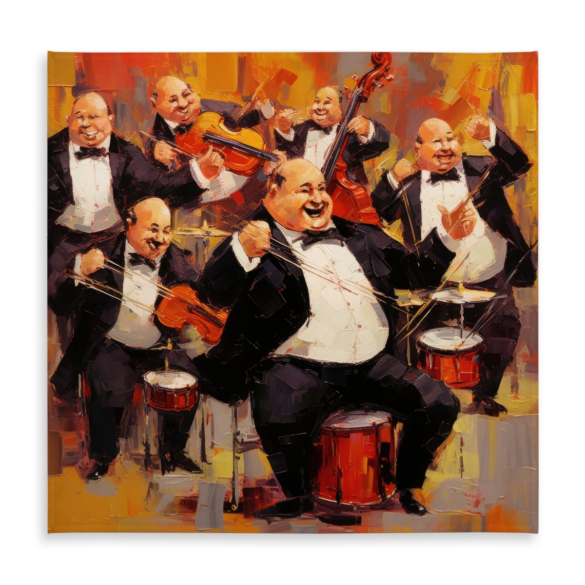Picture of Begin Home Decor C1TC5858B4KPAP 58 x 58 in. Music Fun Abstract Tablecloth - Indoor & Outdoor Home Decor