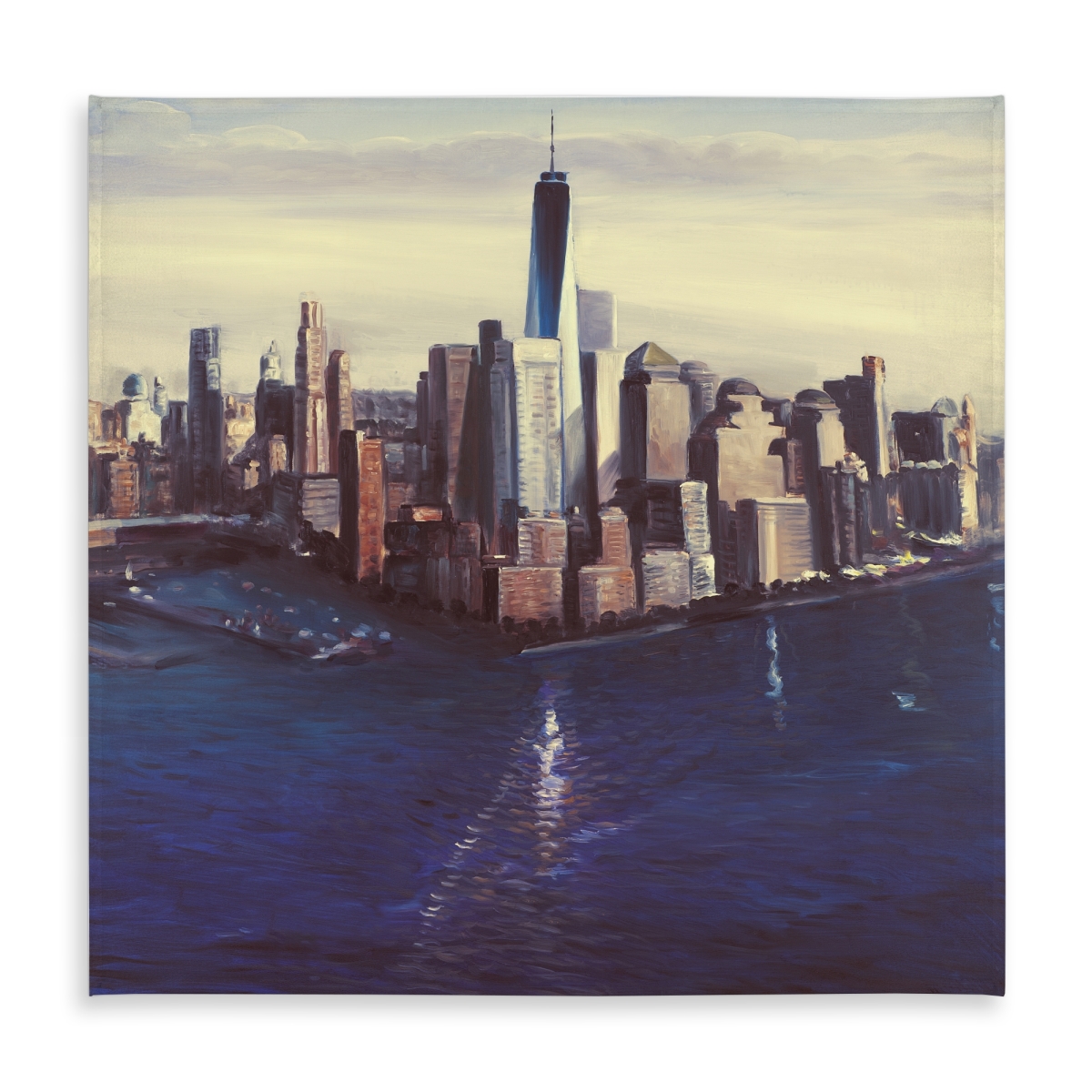 Picture of Begin Home Decor C1TC5858WLH3J5 58 x 58 in. City of York Vintage Blue Tablecloth - Indoor & Outdoor Decor