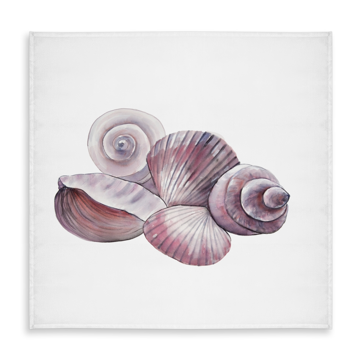 Picture of Begin Home Decor C1TC5858UWZ0DW 58 x 58 in. Marine Sea Pink Tablecloth - Seaside Shells Home Decor