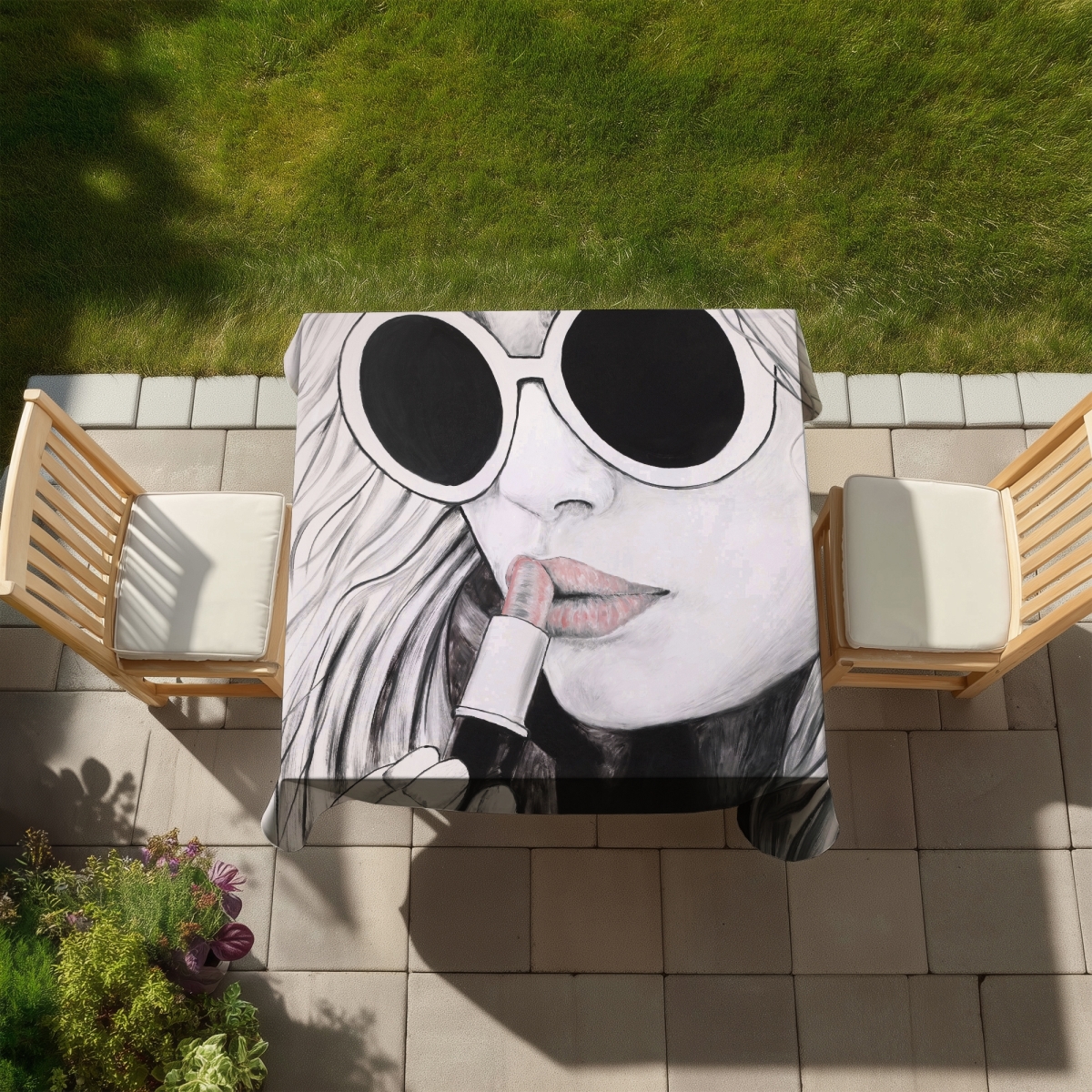 Picture of Begin Home Decor C1TC5858XXMBVW 58 x 58 in. Figurative Pink Tablecloth - Indoor & Outdoor Home Decor by Incognito