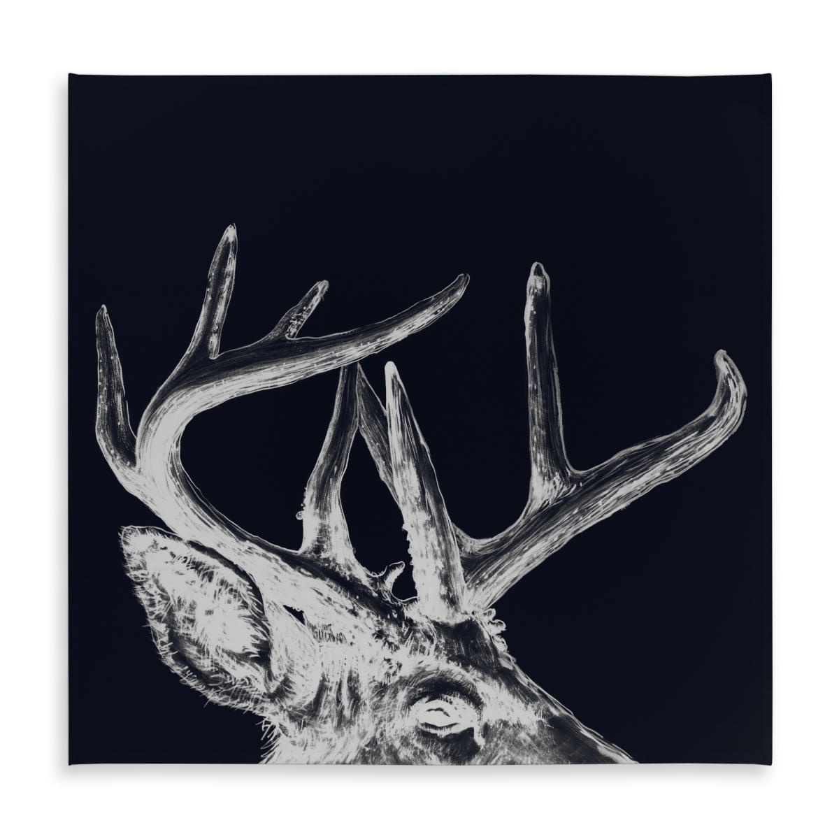 Picture of Begin Home Decor C1TC58585KTXVA 58 x 58 in. Blue Roe Deer Plume Rustic Tablecloth - Indoor & Outdoor Decor