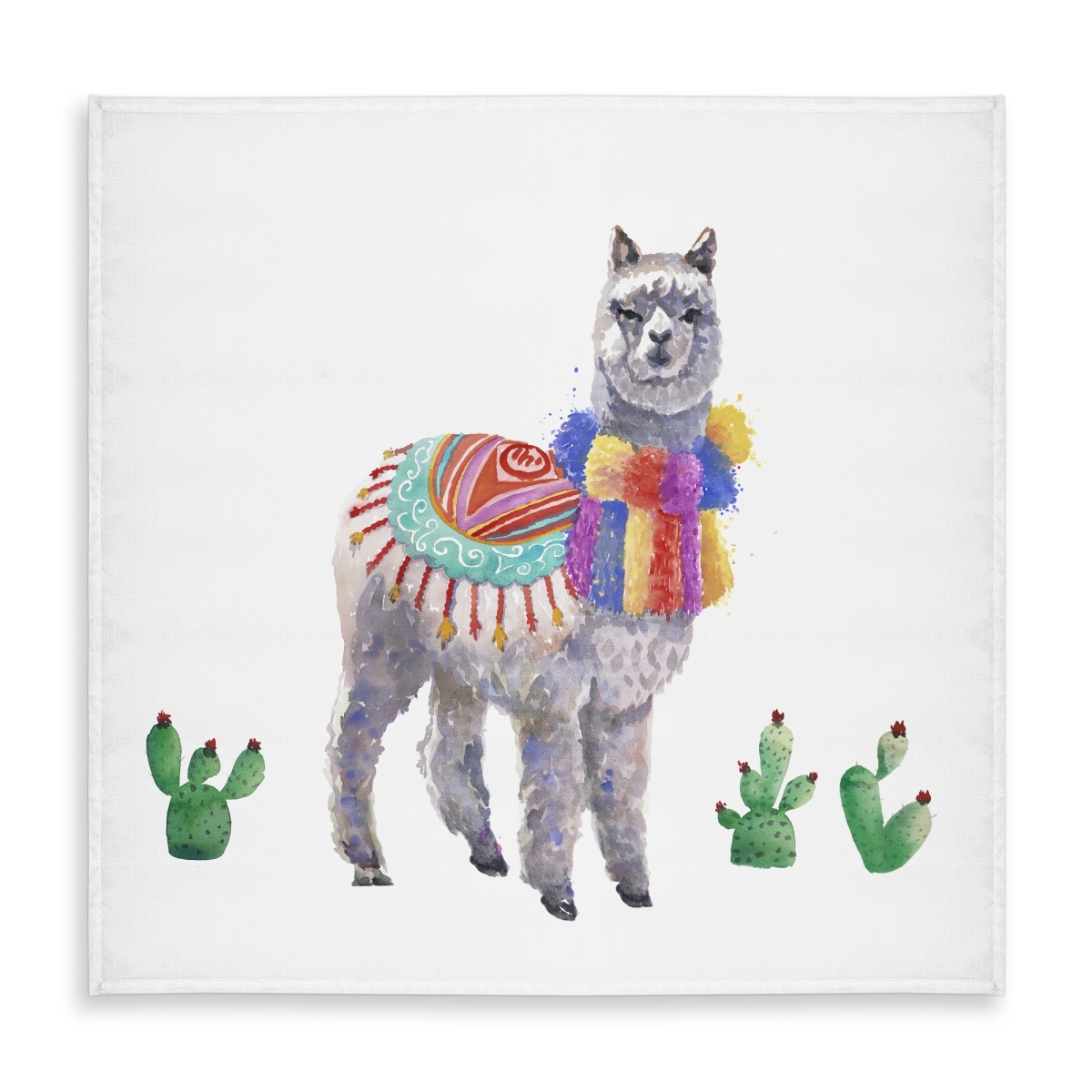 Picture of Begin Home Decor C1TC5858HK604O 58 x 58 in. Ethnic Farm Animals Tablecloth - Traditional Peruvian Lama Decor