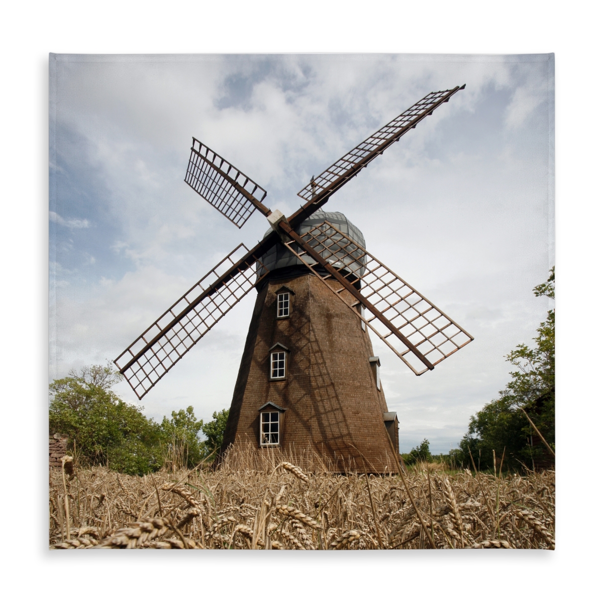 Picture of Begin Home Decor C1TC5858GF0F79 58 x 58 in. Windmill Indoor & Outdoor Tablecloth - Trees Brown Home Decor