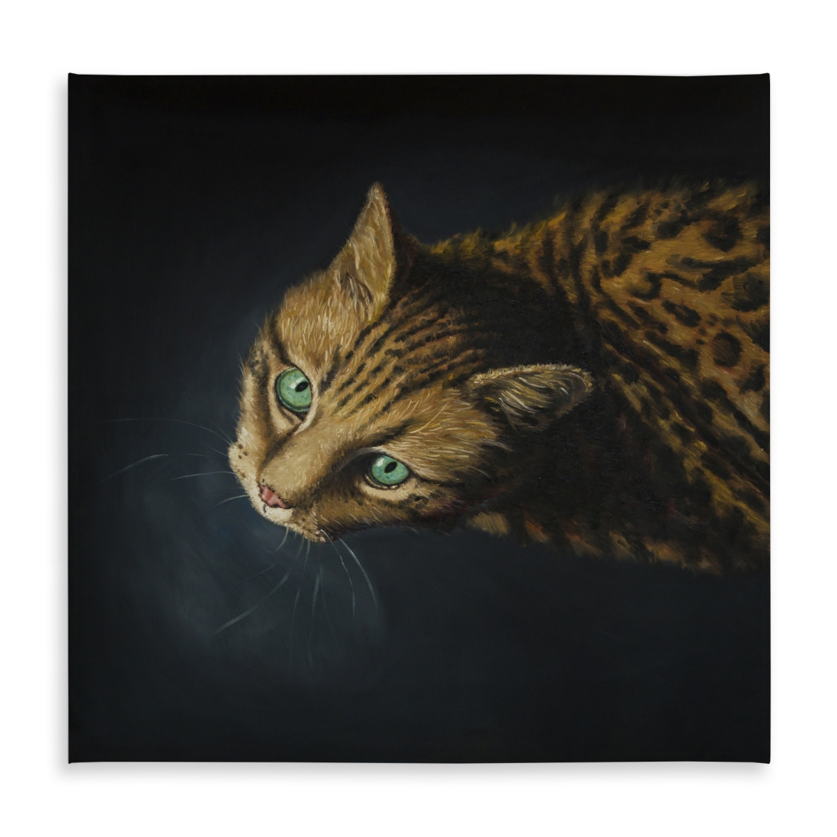Picture of Begin Home Decor C1TC5858OUISHA 58 x 58 in. Bengal Cat Tablecloth - Brown Pet Decor for Indoor & Outdoor