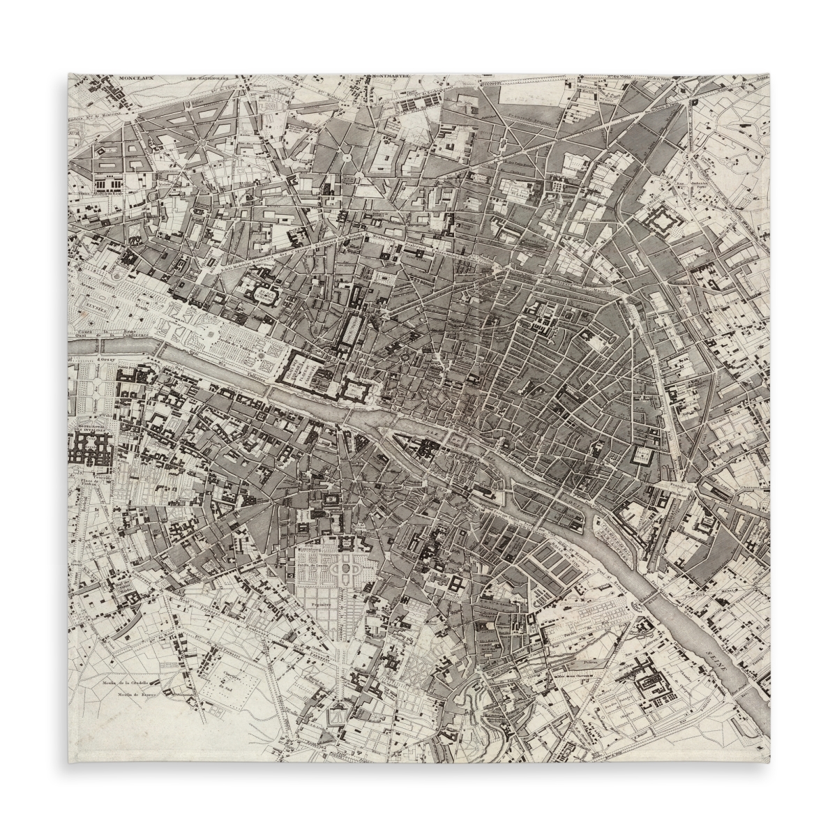 Picture of Begin Home Decor C1TC5858ANKR7M 58 x 58 in. Paris Blue Prints Beige Tablecloth - Indoor Outdoor Decor