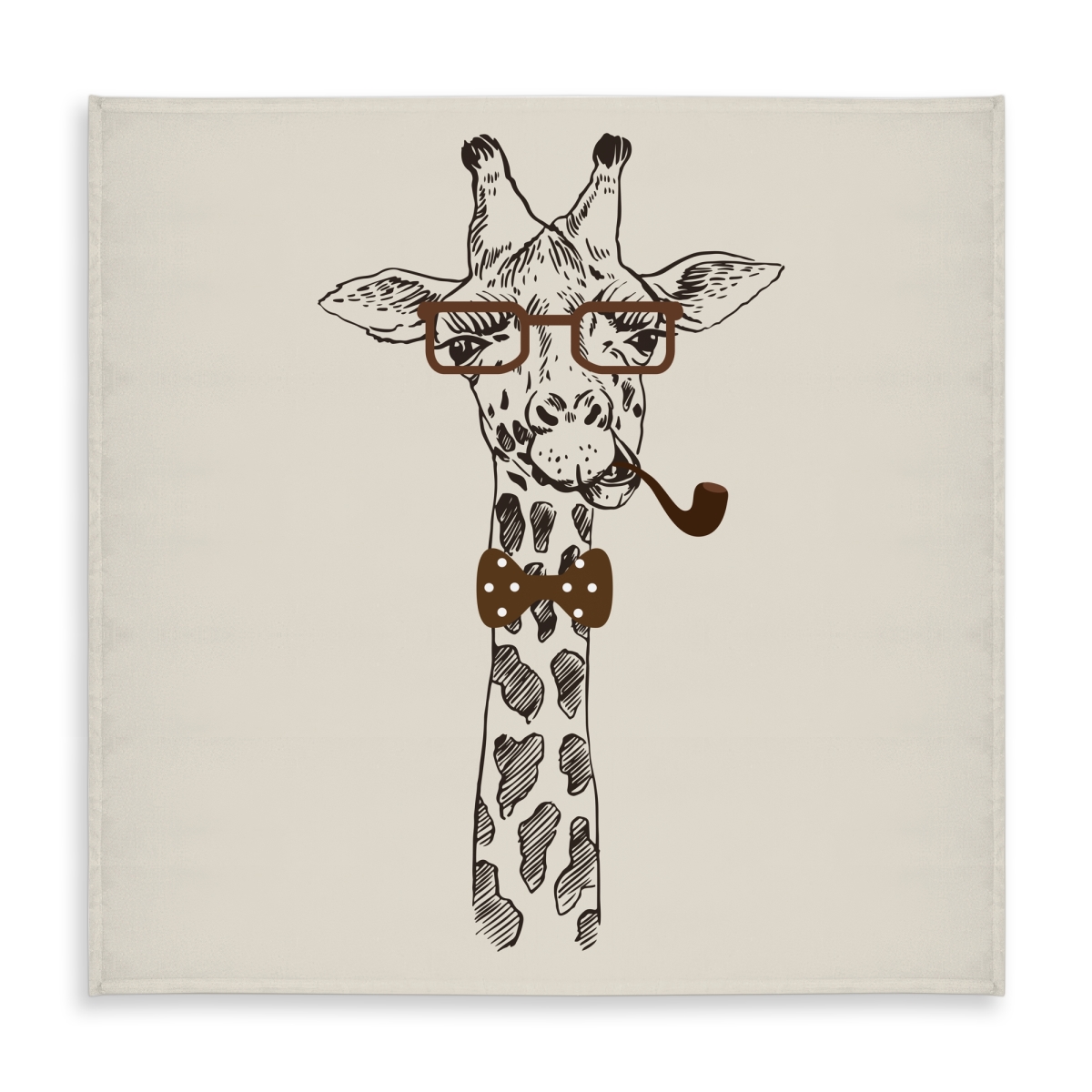 Picture of Begin Home Decor C1TC5858TIJB0R 58 x 58 in. Funny Giraffe Pipe Tablecloth - Brown Animal Decor - Indoor & Outdoor