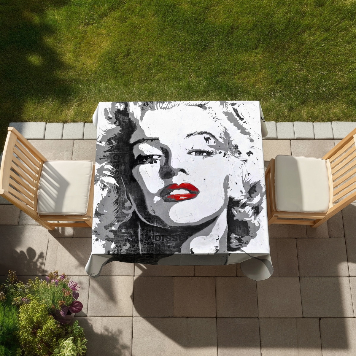 Picture of Begin Home Decor C1TC58586KAFXV 58 x 58 in. Marilyn Monroe Figurative Woman Tablecloth - Home Decor