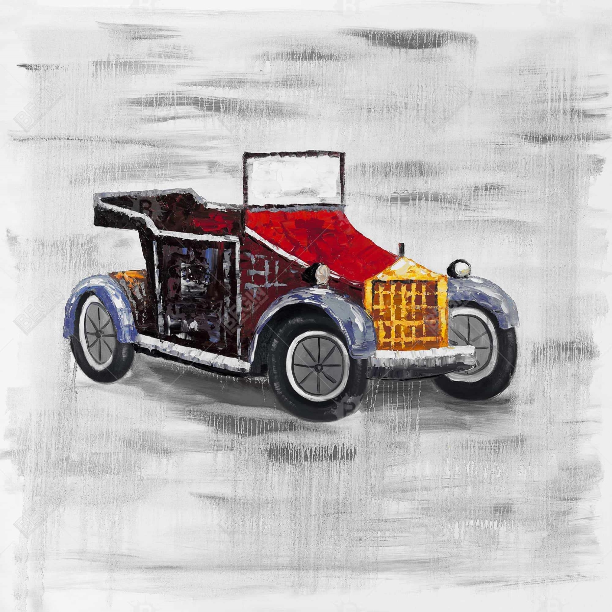 Picture of Begin Home Decor C1TC5858Q4XDPJ 58 x 58 in. Vintage Car Sunroof Tablecloth - Indoor & Outdoor Home Decor