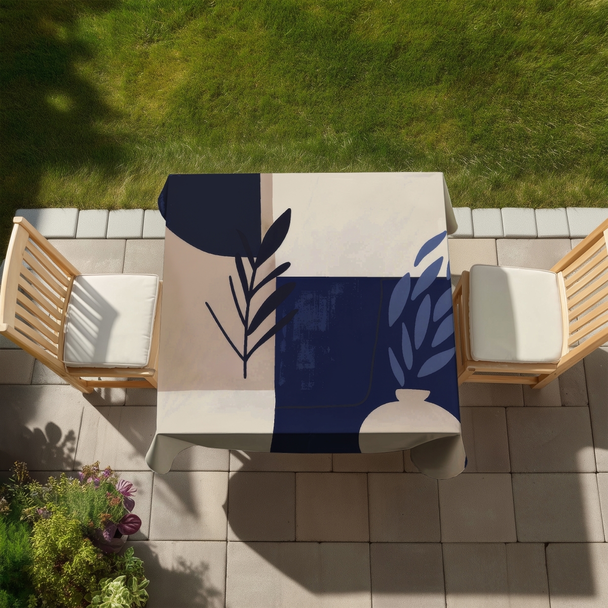 Picture of Begin Home Decor C1TC585817FU79 58 x 58 in. Vase Indoor & Outdoor Tablecloth - Stylish Home Decor Essential
