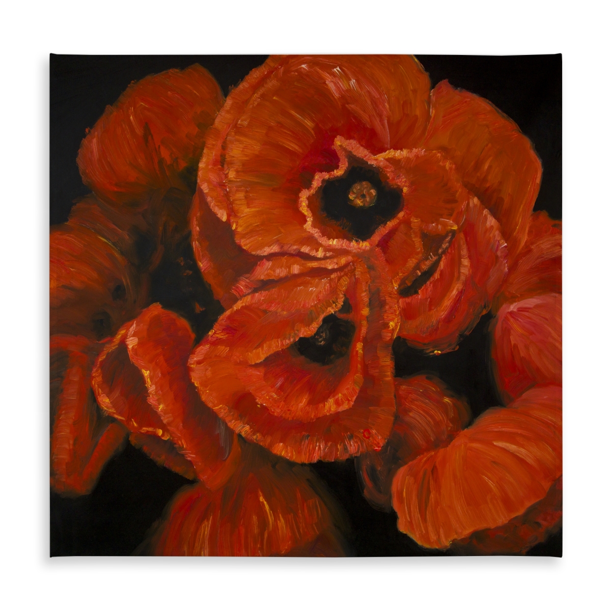 Picture of Begin Home Decor C1TC5858PD6P5S 58 x 58 in. Poppy Bouquet Floral Tablecloth - Indoor & Outdoor Home Decor