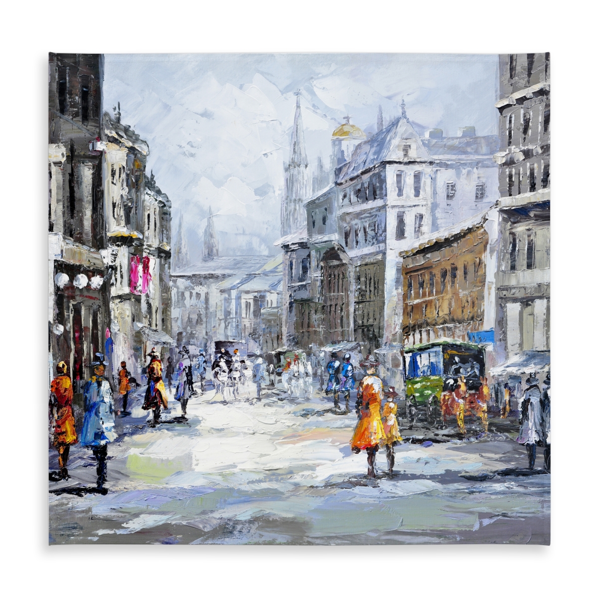 Picture of Begin Home Decor C1TC5858BSRD9E 58 x 58 in. Busy Street Cloudy Day Tablecloth - Indoor & Outdoor Home Decor