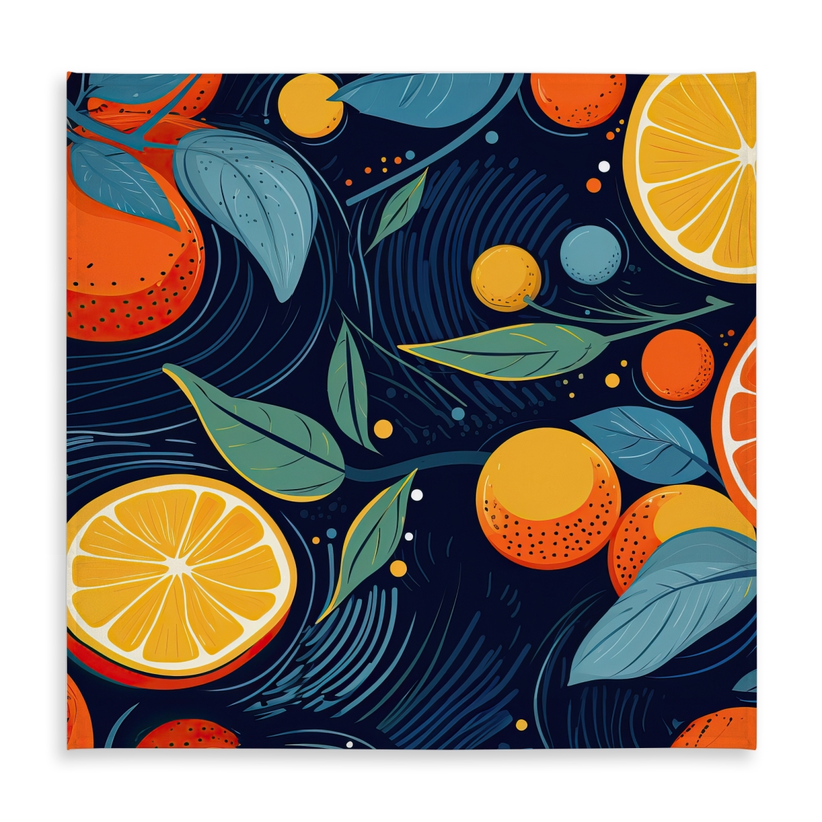 Picture of Begin Home Decor C1TC5858QRETV0 58 x 58 in. Floating Citrus Tablecloth - Indoor & Outdoor Home Decor