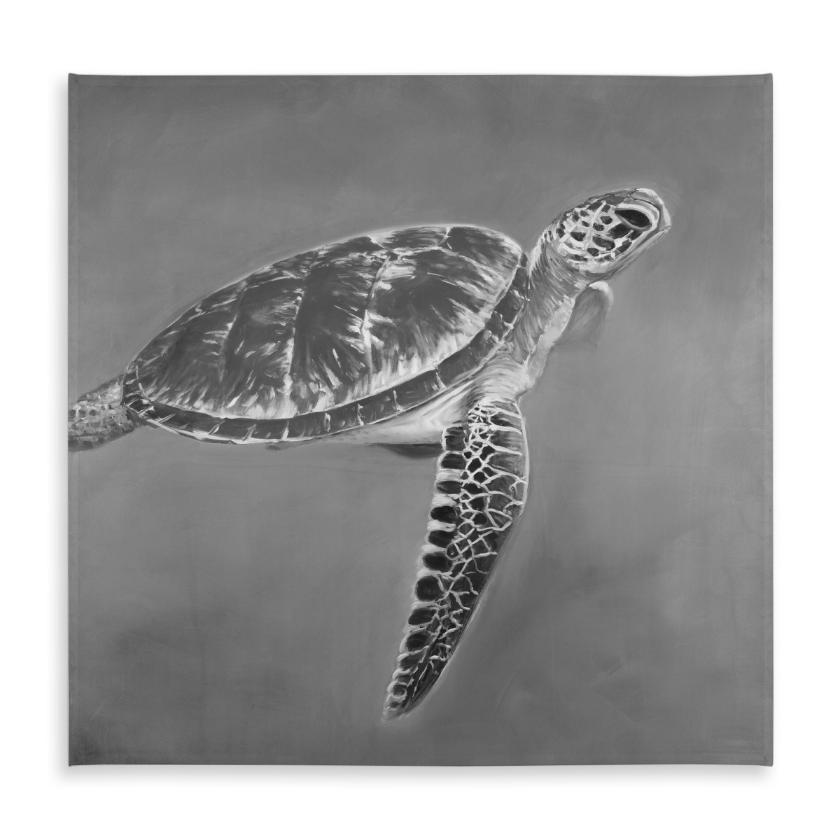 Picture of Begin Home Decor C1TC5858Y4PNIX 58 x 58 in. Grayscale Aquatic Turtle Tablecloth - Indoor & Outdoor Decor
