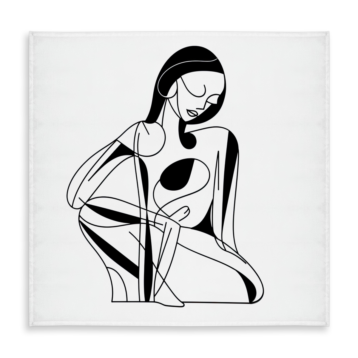 Picture of Begin Home Decor C1TC5858RKLS7S 58 x 58 in. Feminine Lines Abstract Minimalist Tablecloth for Home Decor