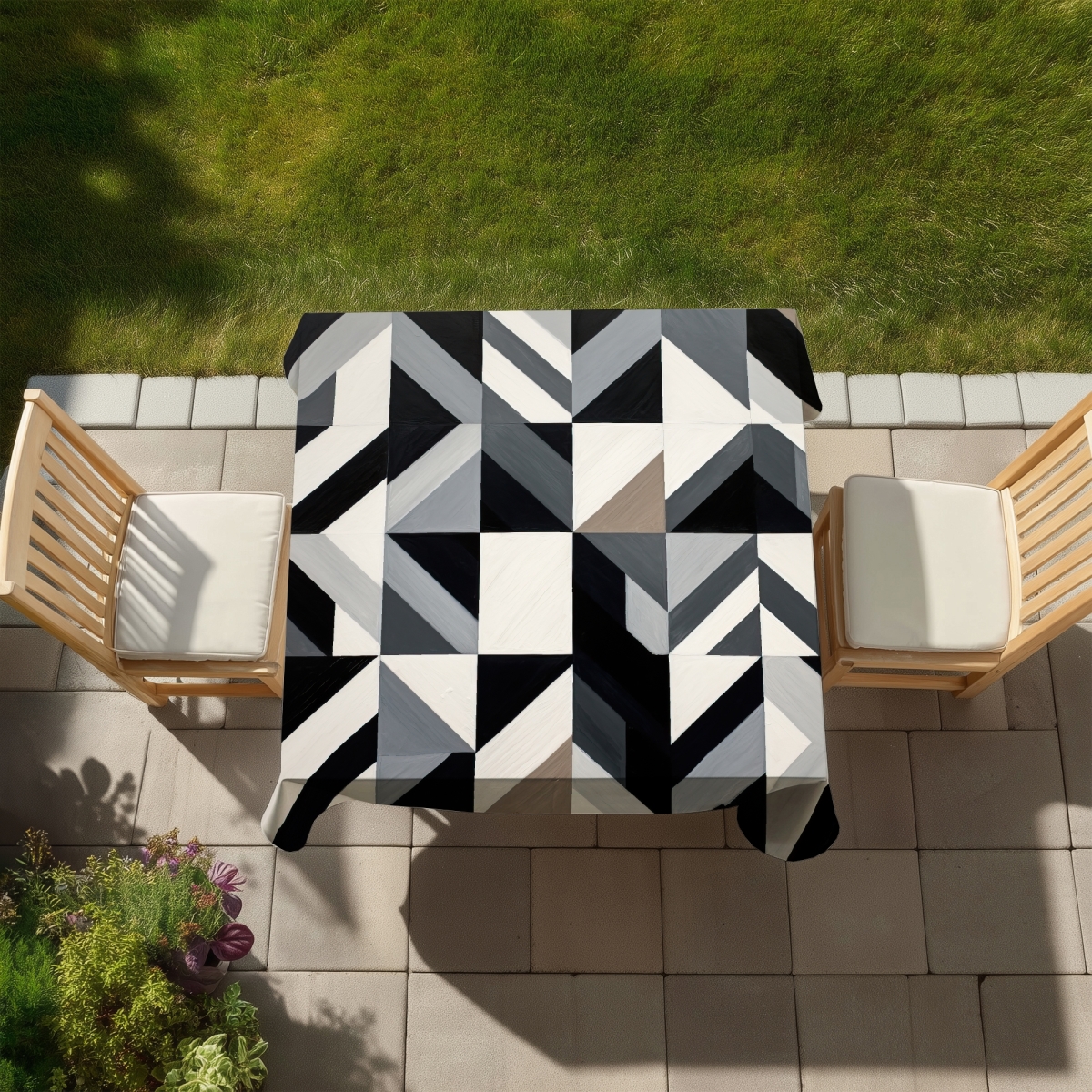 Picture of Begin Home Decor C1TC5858TJNIBN 58 x 58 in. Grid Brown Tablecloth - Indoor & Outdoor Decor for Bedroom