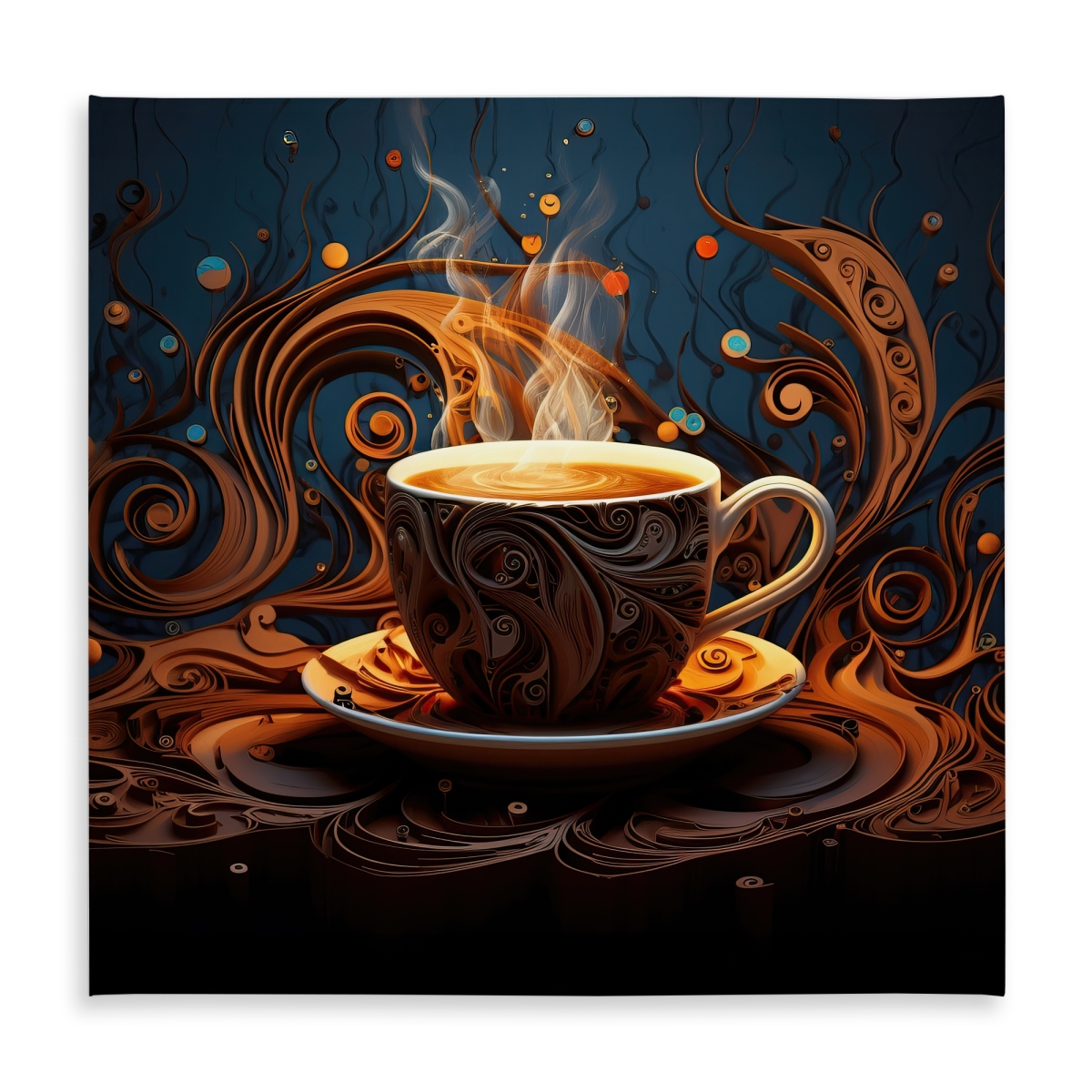 Picture of Begin Home Decor C1TC5858HRXY2A 58 x 58 in. Coffee Trance Tablecloth - Minimalist Indoor & Outdoor Decor