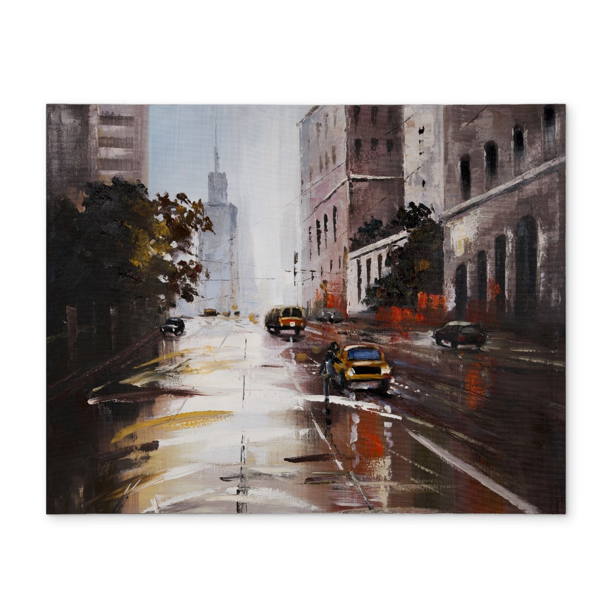 Picture of Begin Home Decor CPPM1418KIXPVX 14 x 18 in. Cities Brown Building Polyester Placemat - Morning Street Scene