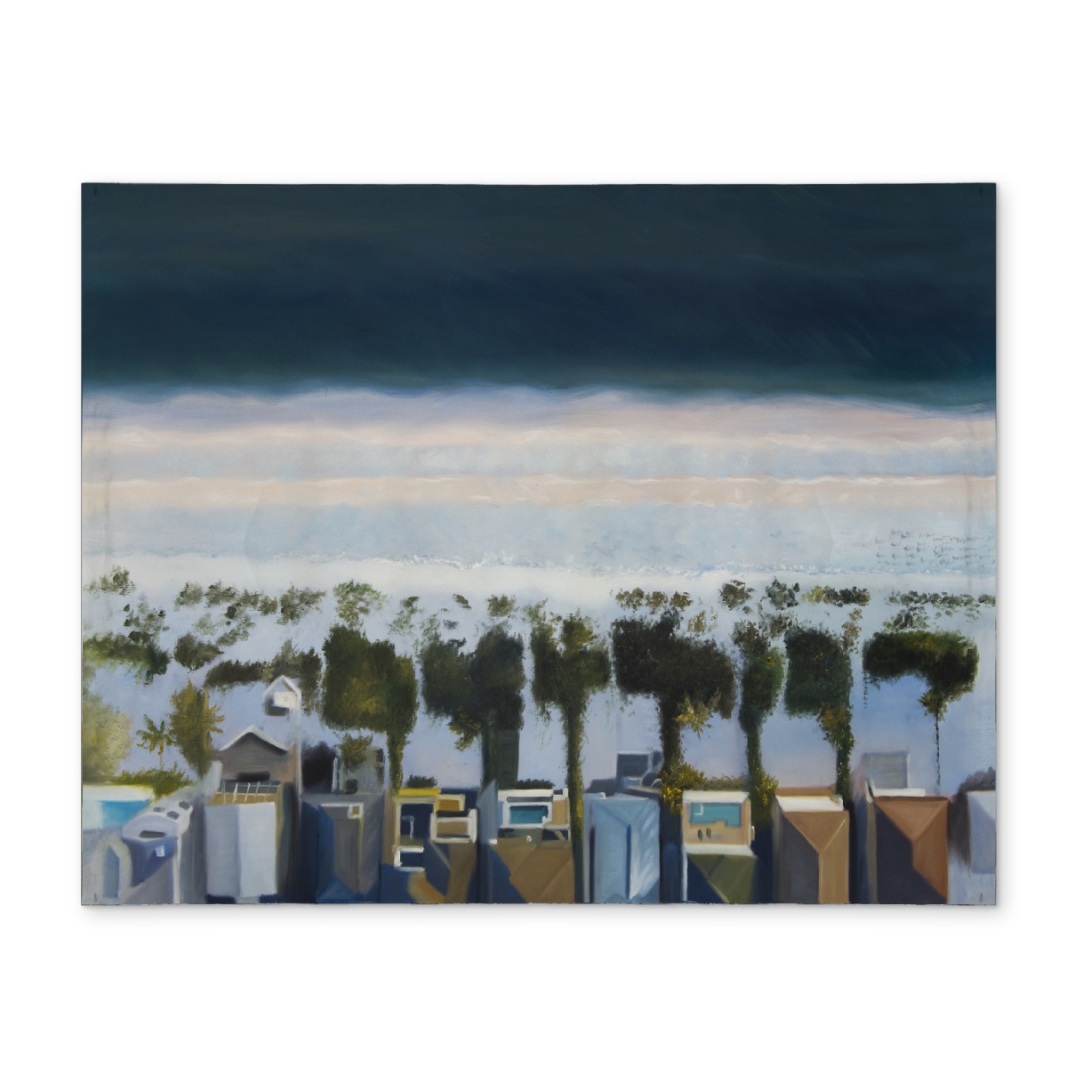 Picture of Begin Home Decor CPPM1418KCDVX7 14 x 18 in. Blue Coastal Exotic Polyester Placemat - Birds Eye Beach Decor