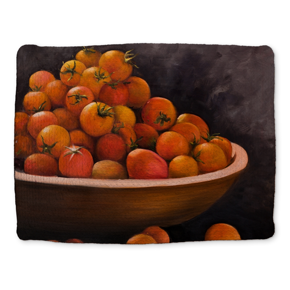 Picture of Begin Home Decor CBPM1418YNRJ13 14 x 18 in. Brown Braided Polyester Placemat - Bowl of Cherry Tomatoes