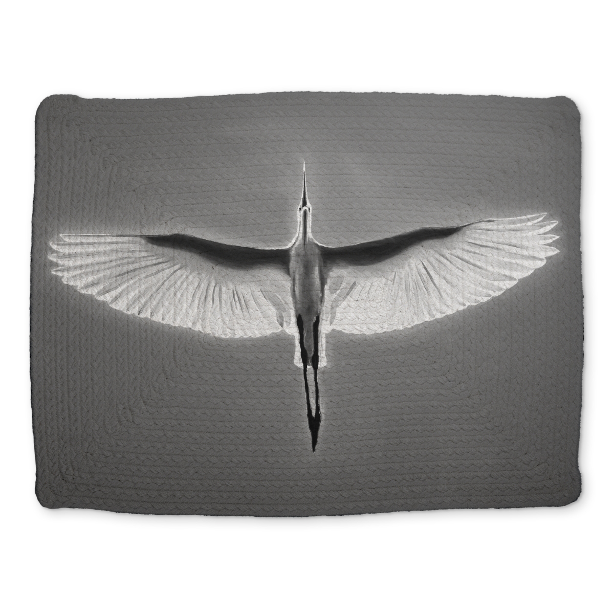 Picture of Begin Home Decor CBPM1418WY5H33 14 x 18 in. Great Blue Heron Monochrome Braided Placemat - Home Decor