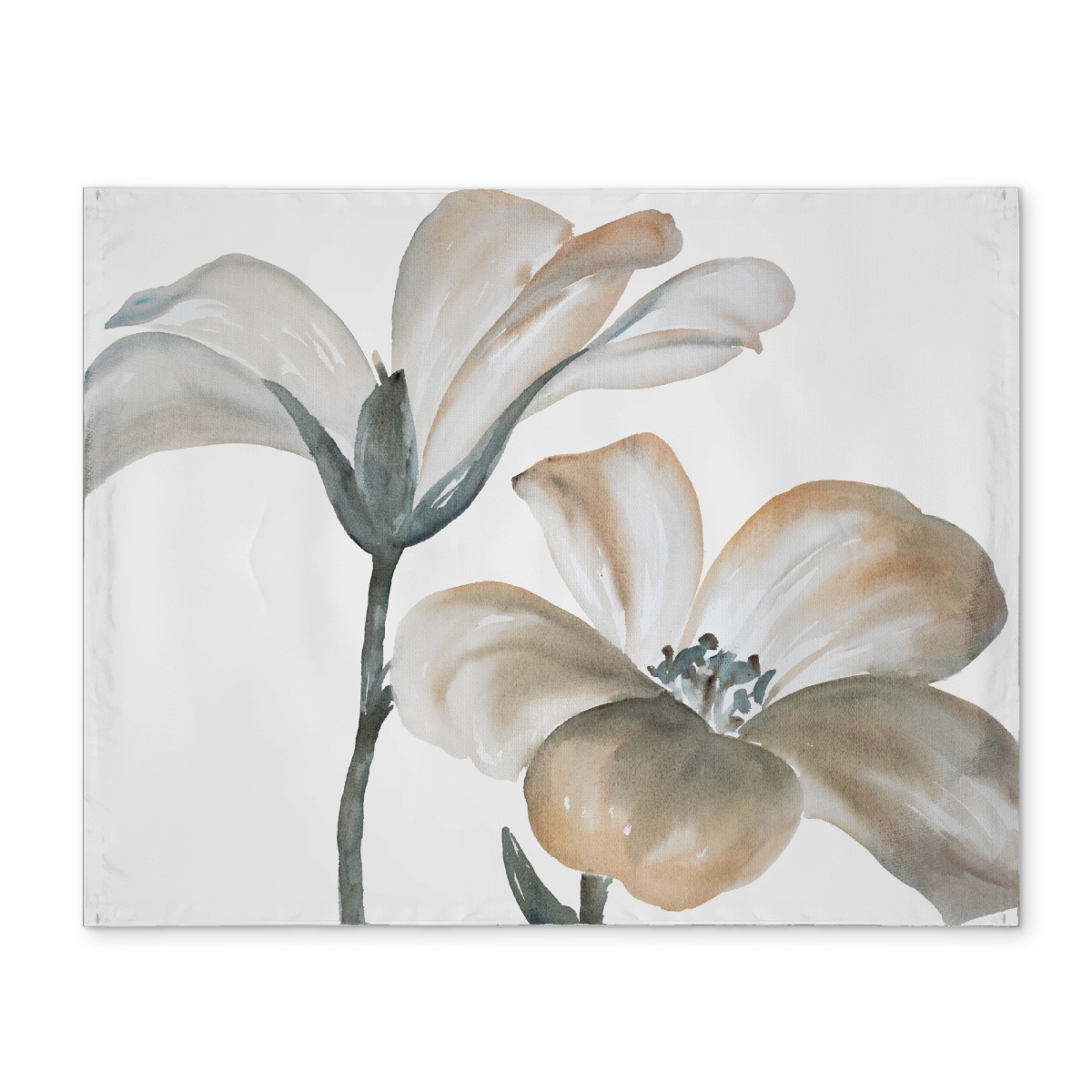 Picture of Begin Home Decor CPPM1418JK421J 14 x 18 in. Minimalist Botanical White Placemat - Desaturated Floral Decor
