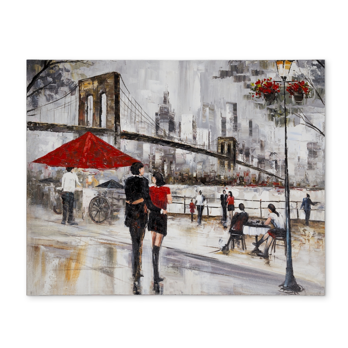 Picture of Begin Home Decor CPPM1418IVGF9B 14 x 18 in. Couple in York City Brown Polyester Placemat - Home Decor