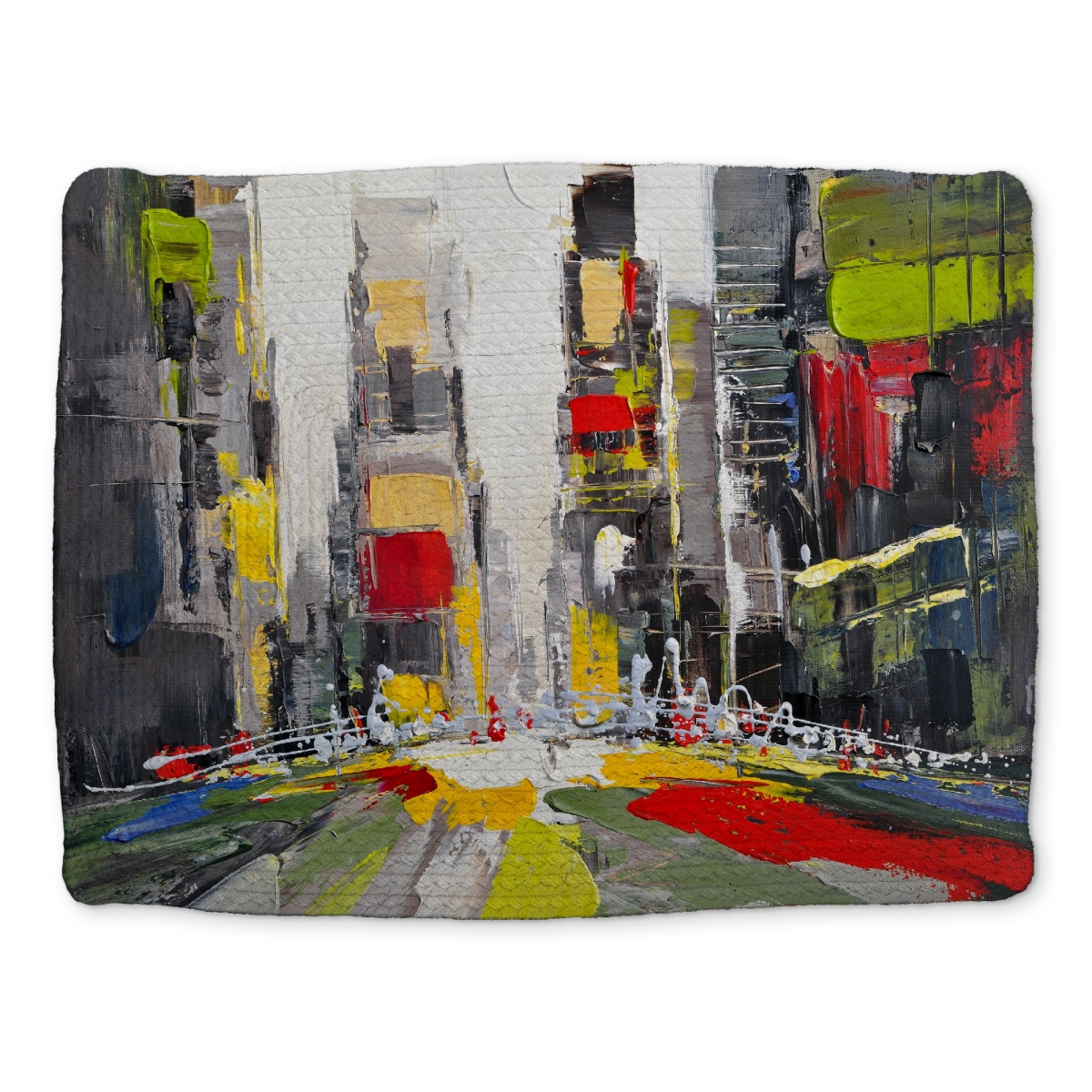 Picture of Begin Home Decor CBPM1418XCUQ0V 14 x 18 in. Gray Braided Polyester Placemat - Abstract Texturized Cityscape
