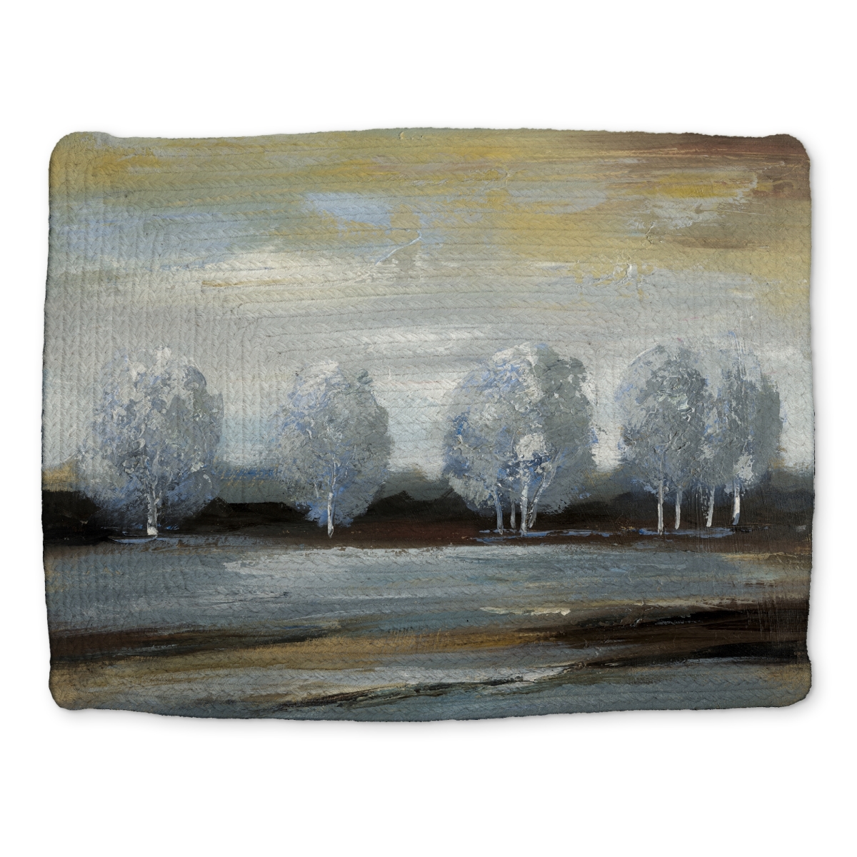 Picture of Begin Home Decor CBPM1418V4OK4I 14 x 18 in. Gray Landscape Blue Braided Placemat - Trees Home Decor