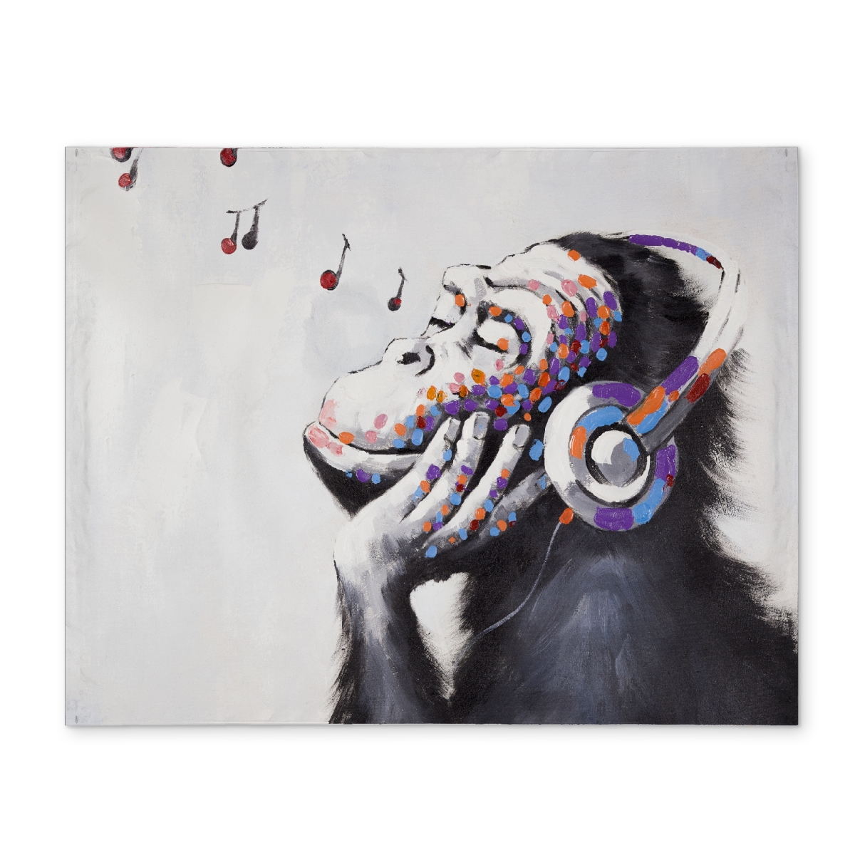 Picture of Begin Home Decor CPPM1418AGSRAH 14 x 18 in. Monkey Listening Music Blue Placemat - Polyester Home Decor