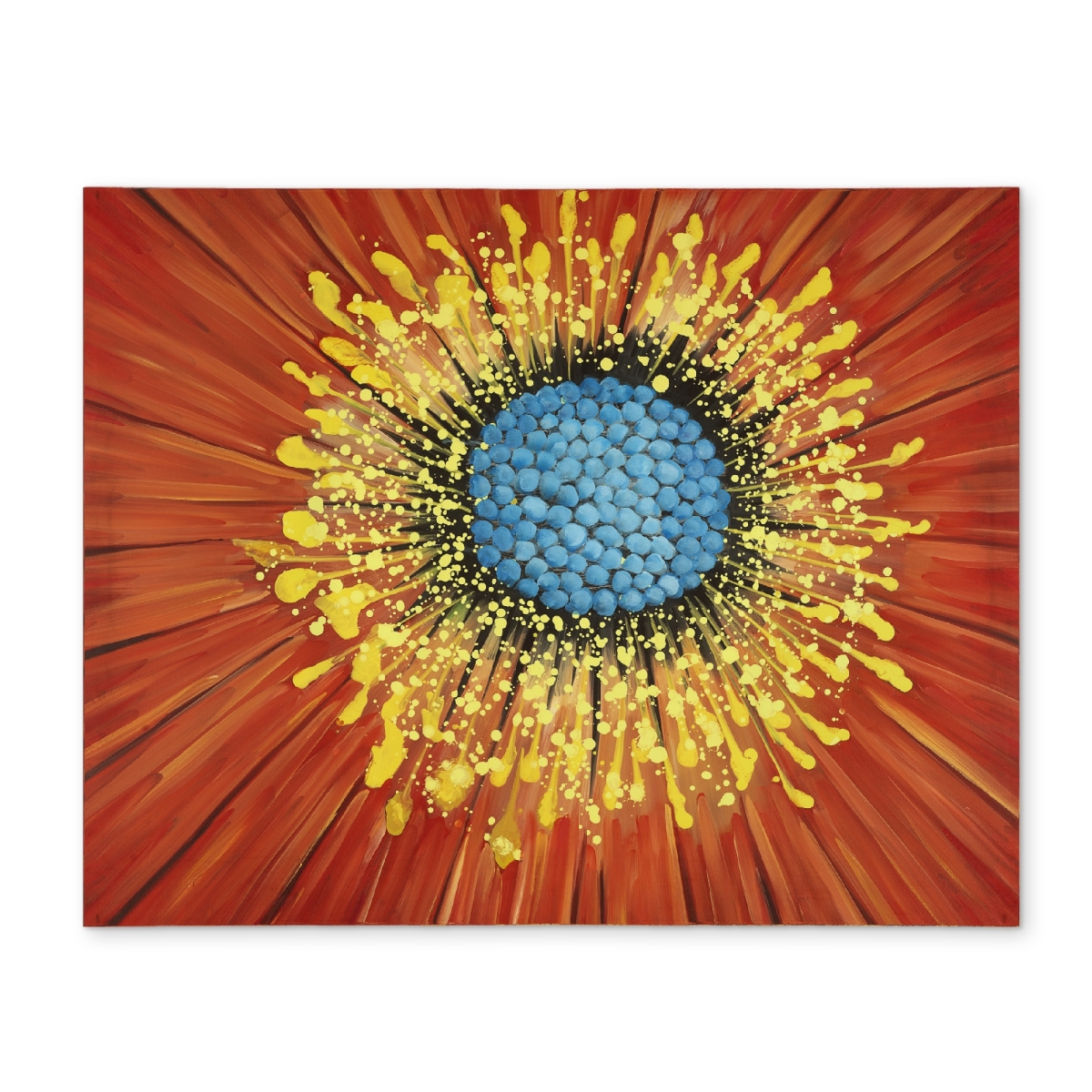 Picture of Begin Home Decor CPPM1418KGAKOK 14 x 18 in. Blue Floral Polyester Placemat - Closeup on A Red Flower Decor