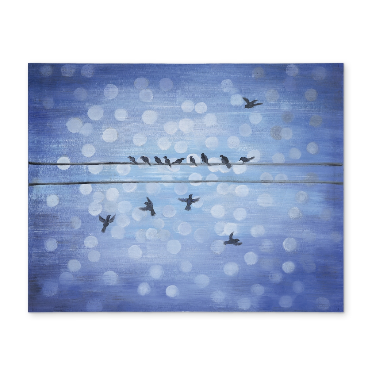Picture of Begin Home Decor CPPM1418EVCH5Q 14 x 18 in. Contemporary Blue Placemat - Birds on A Wire Home Decor