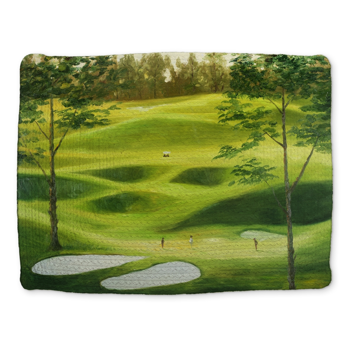 Picture of Begin Home Decor CBPM1418W7LKGV 14 x 18 in. White Braided Polyester Placemat - Home Decor - Big Golf Course