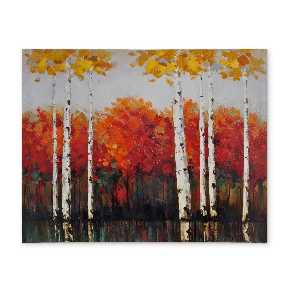 Picture of Begin Home Decor CPPM1418M92HBT 14 x 18 in. Birches by Fall Green Polyester Placemat - Home Decor Trees